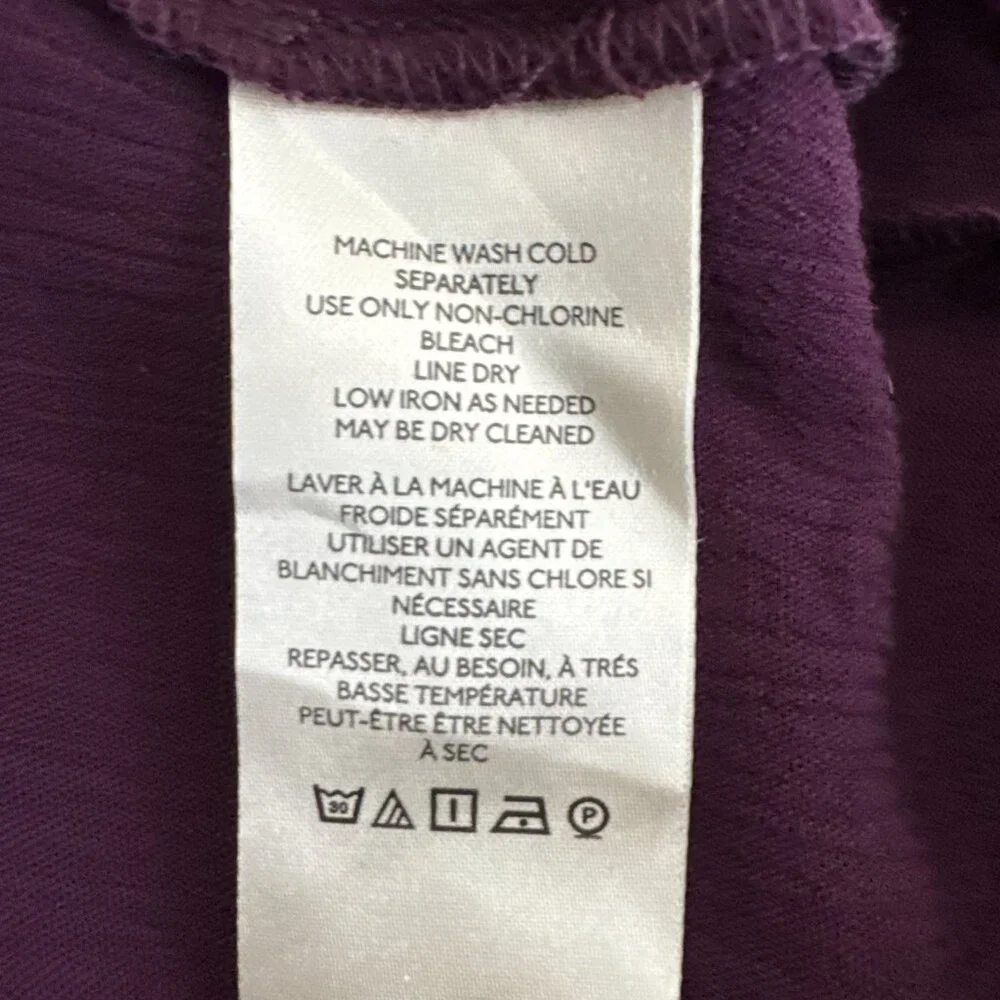 Free People Women M Oversized Square Neck‎ Lace Crepe Blouse Purple NWOT